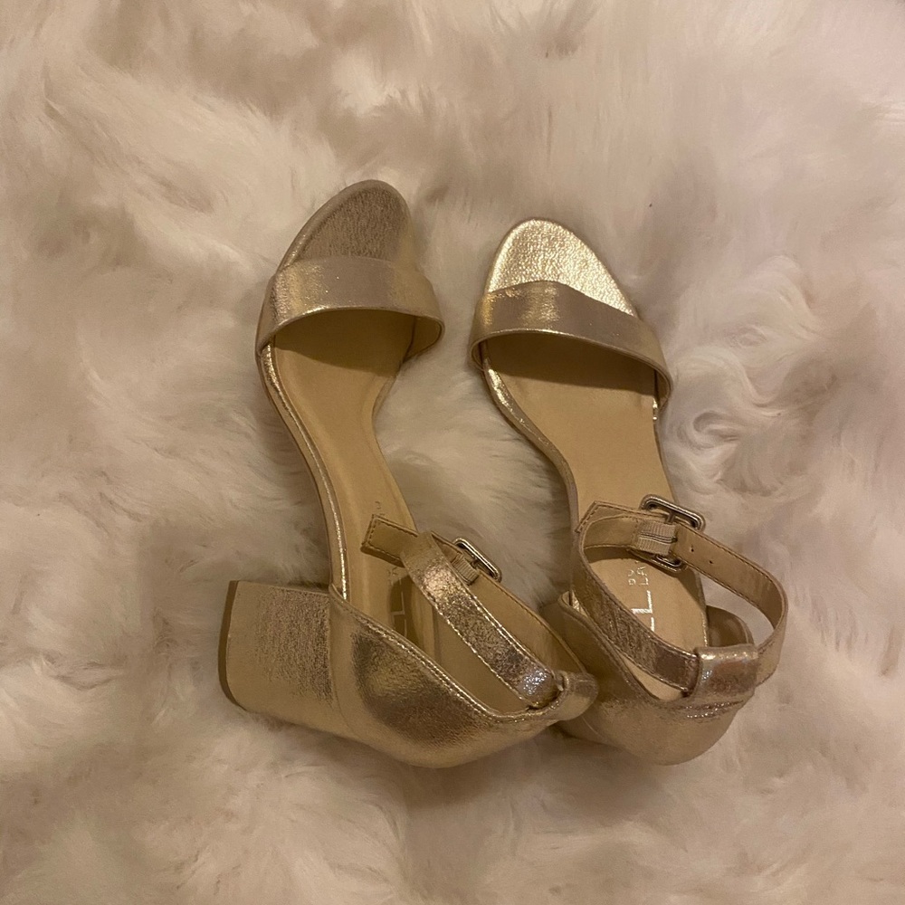 Chinese laundry gold square block heels